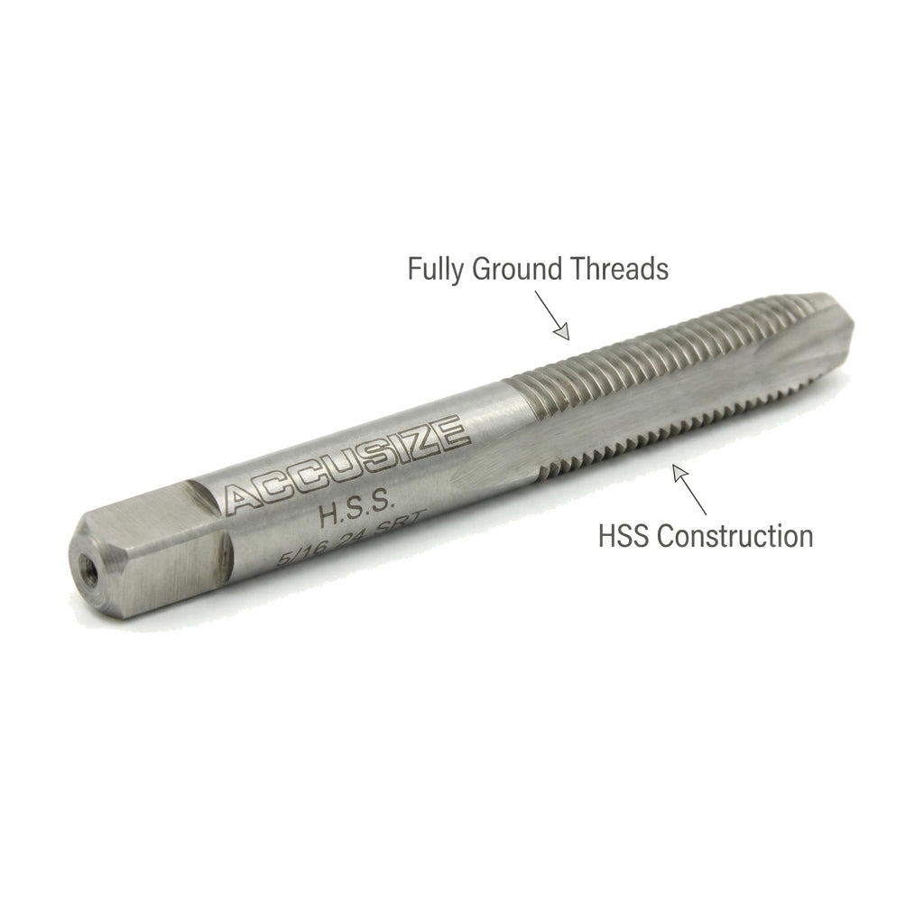 Accusize Spiral Point Tap 5/16-24NF H3 HSS 2-Flute, 10 Pc Set