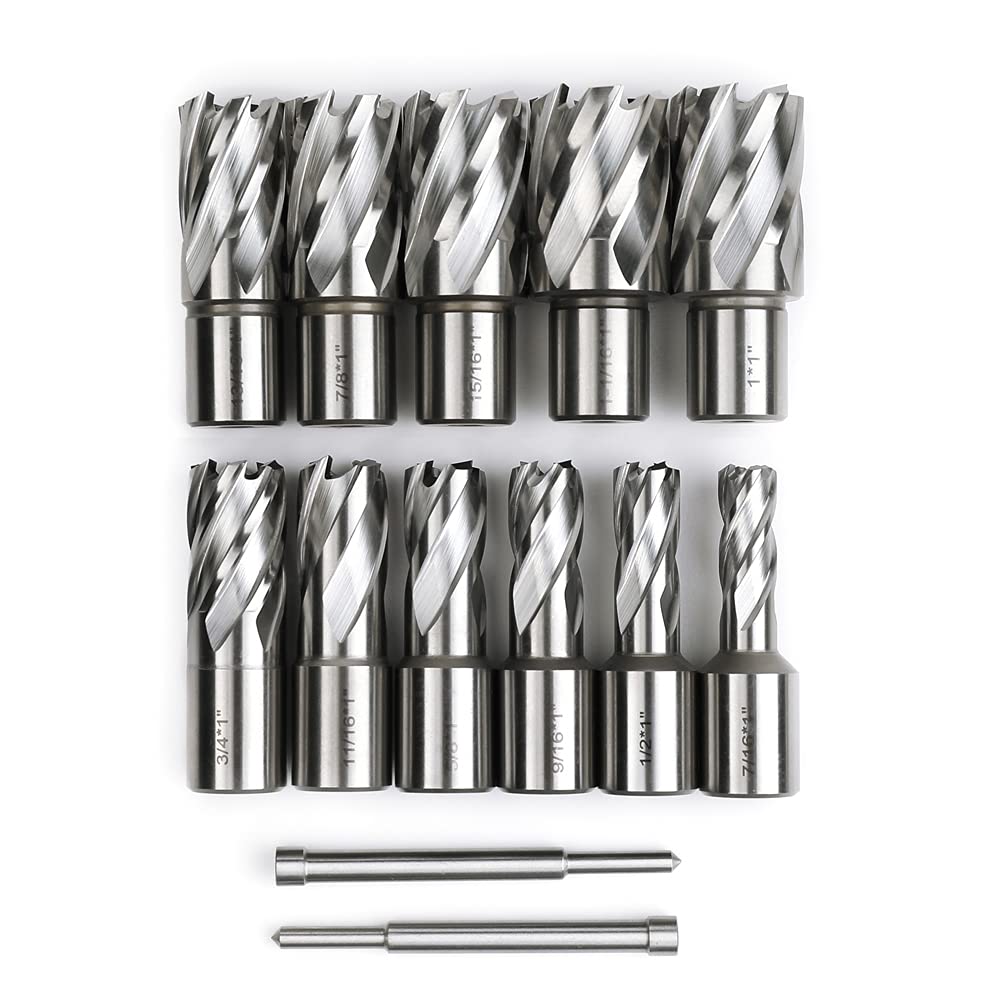 OSCARBIDE 13pc HSS Annular Cutter Set,1" Cutting Depth,1"/16" to 1-1/16"Dia