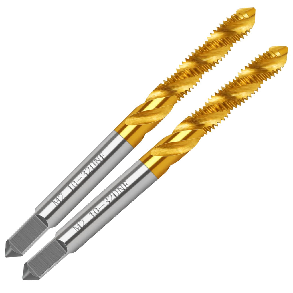 2Pcs 10-32 UNF Spiral Flute Thread Tap,Thread Milling Tap for Metal