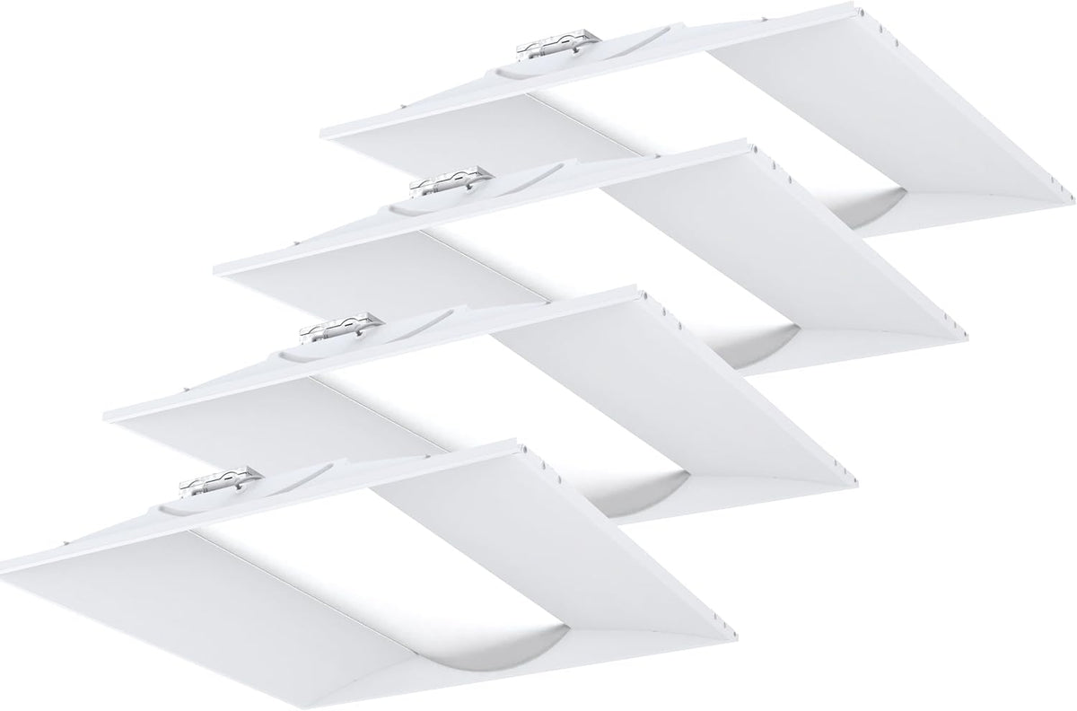 Lithonia Lighting Stack Switch 2x2 LED Troffer Light, Adj Brightness, 4-Pk