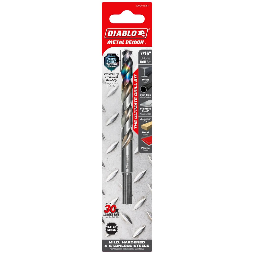 Diablo Metal Demon Drill Bit - 7/16" Diameter, 5.6" Length