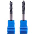 2Pcs 3/16" 4 Flute 90 Degree Solid Carbide Drill Mill - AlTiN Coated
