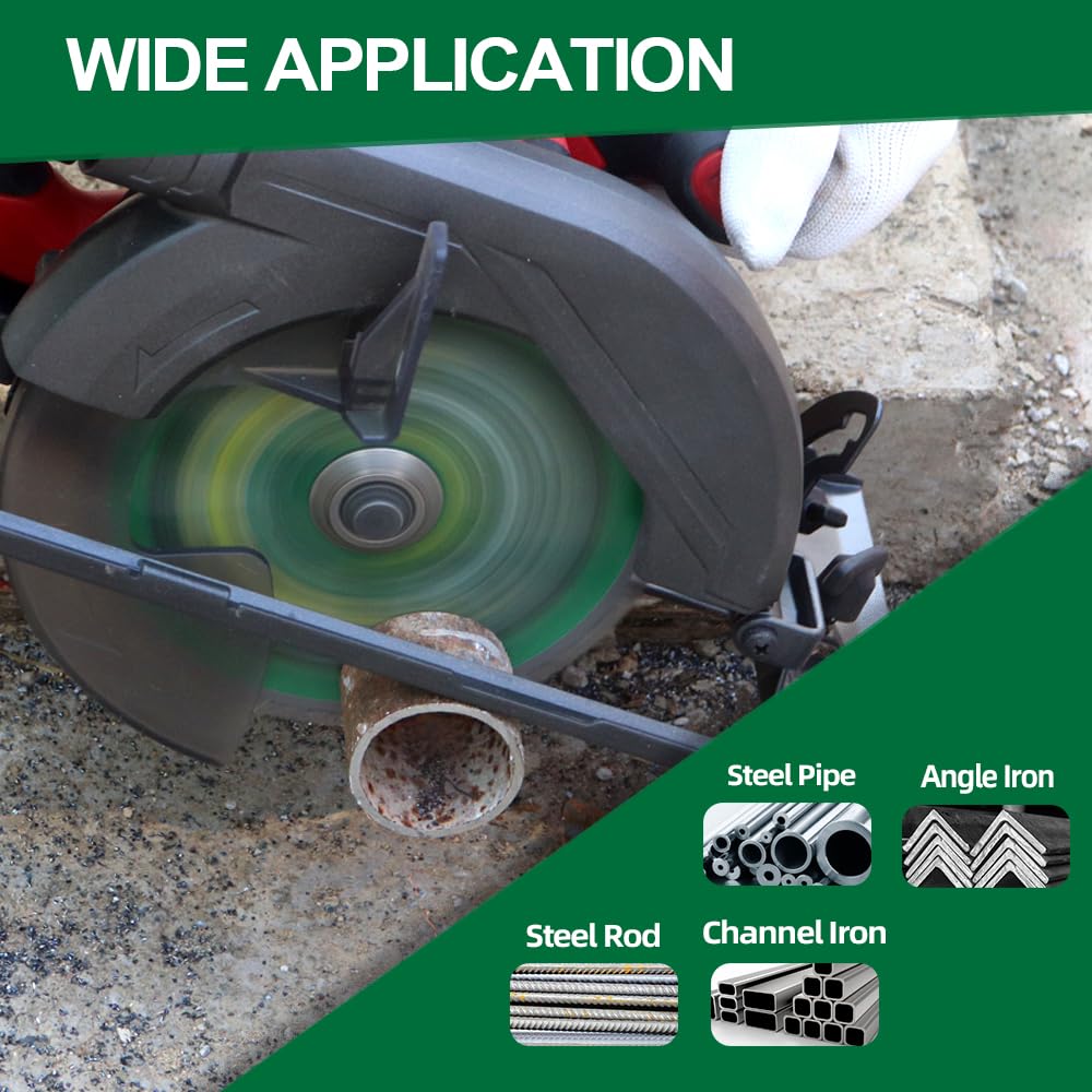 Metal Circular Saw Blade - 7-1/4" TCT Cutting Blade 48T Tungsten Carbide Tipped Blade Arbor 15.87mm for Steel, Iron, Nickel, Titanium, Ferrous Metals, Steel Pipe