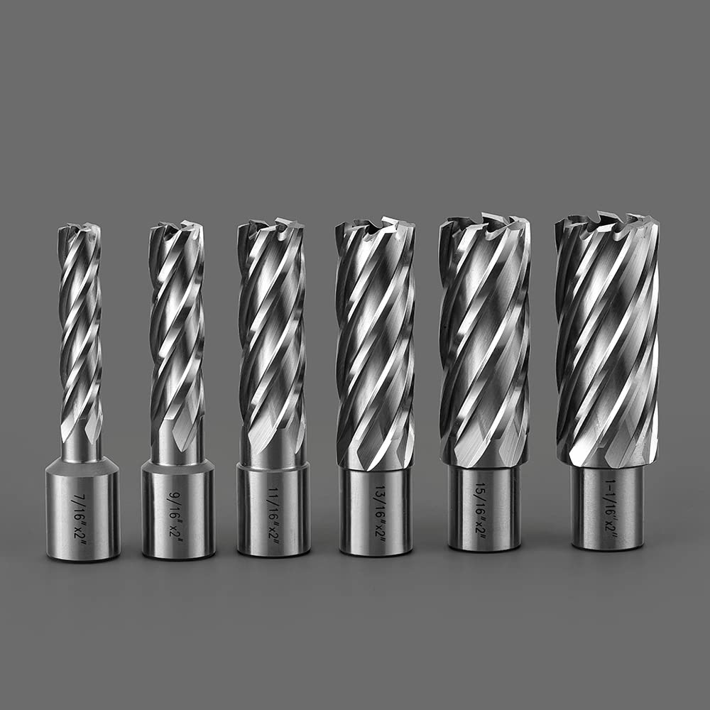 Annular Cutters Set JESTUOUS 3/4 Inch Weldon Shank 2 Cutting Depth 6pcs