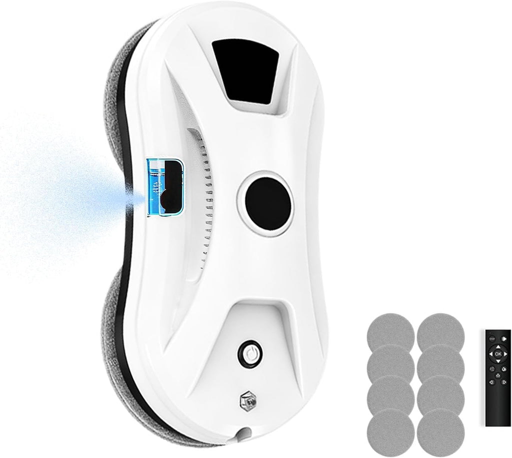 Window Cleaning Robot with Water Spray, 5600PA Strong Suction Automatic Window Cleaner Robot, Smart Path Planning