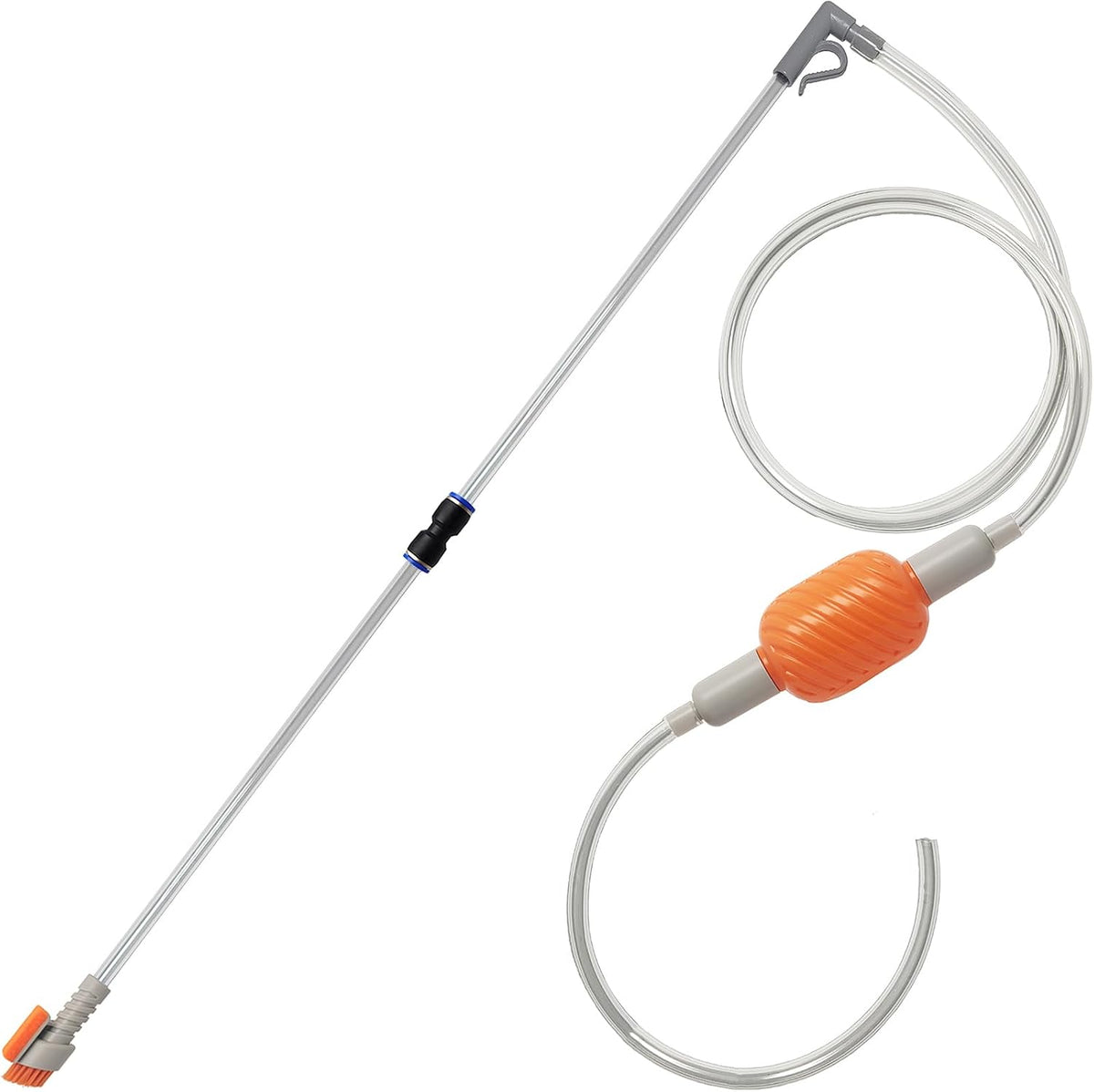 Compact Aquarium Siphon Vacuum and Water Changer Kit with Cleaning Brush. Perfect for Simultaneous Water Changing and