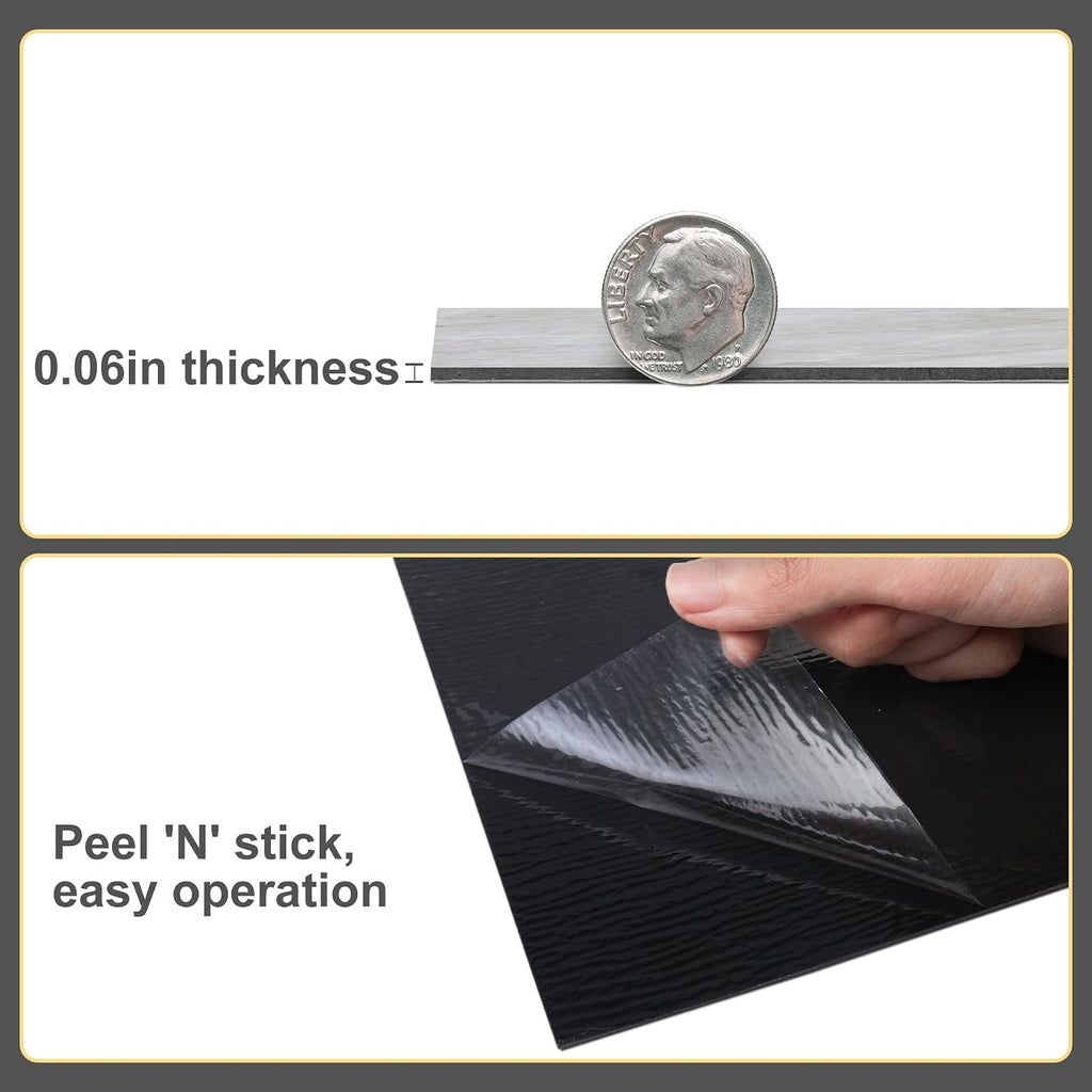 40-Pack Black and White Checkered Peel and Stick Floor Tiles, 12 x 12 Inch