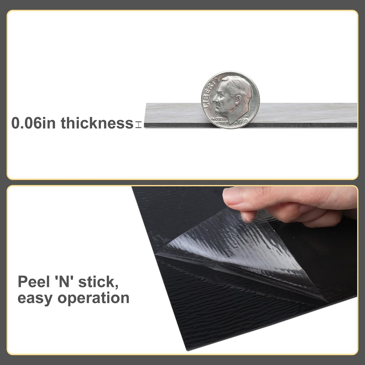 40-Pack Black and White Checkered Peel and Stick Floor Tiles, 12 x 12 Inch