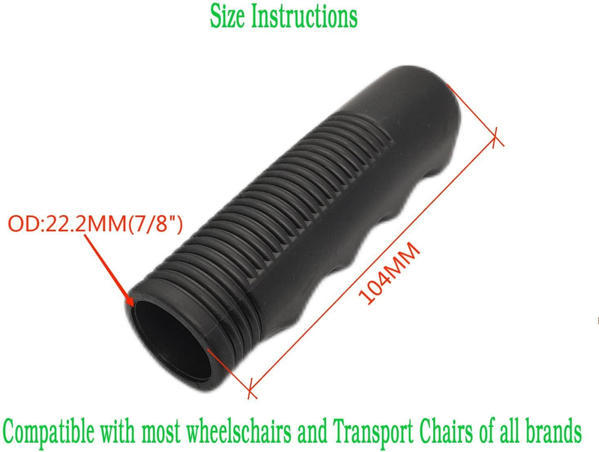 Standard wheelschairs and Transport Chairs Universal Wheelchair Handle Grips, Replace Parts,fits Blue Streak,Silver Sport 1and2, Cruiser III,Other Wheelchairs, Mounting Holes 7/8 Inch(1Pair,Black)