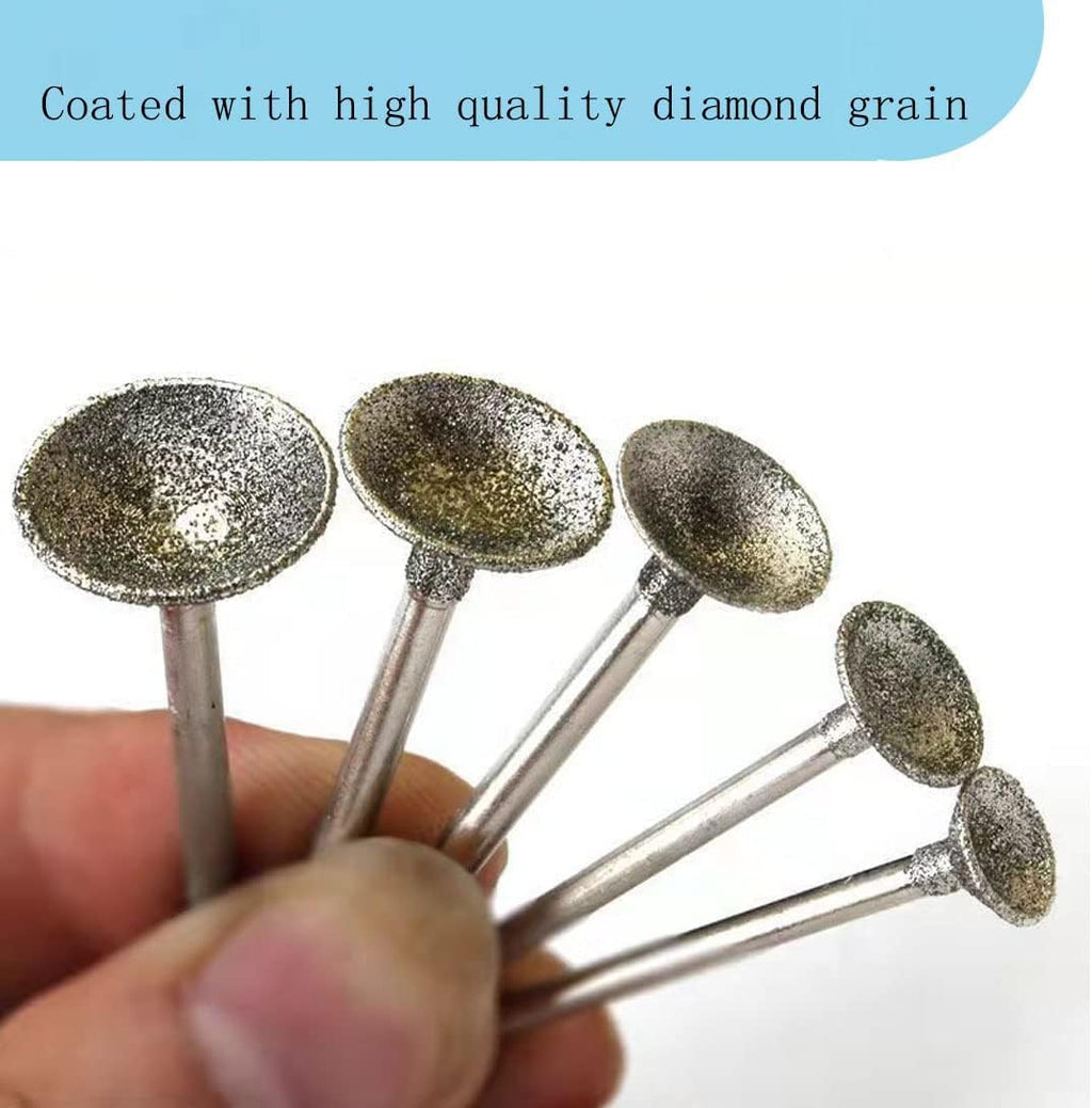 Luo ke 10 Pcs 1/8'' Shank Bowl Shape Diamond Burr (8mm - 16mm)