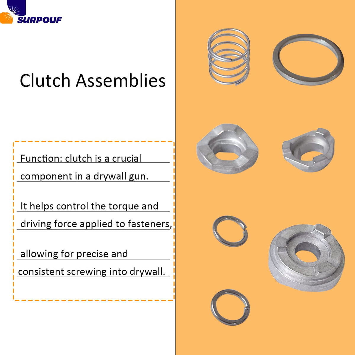 429634-00 Clutch Assembly Replacement for Drywall Clutch DW251 DW251-B2 DW251-B3 DW255 DW255-B2 DW274 DW274-220 DW274W DW275QD DW276 212100 212500 2127-SBD00