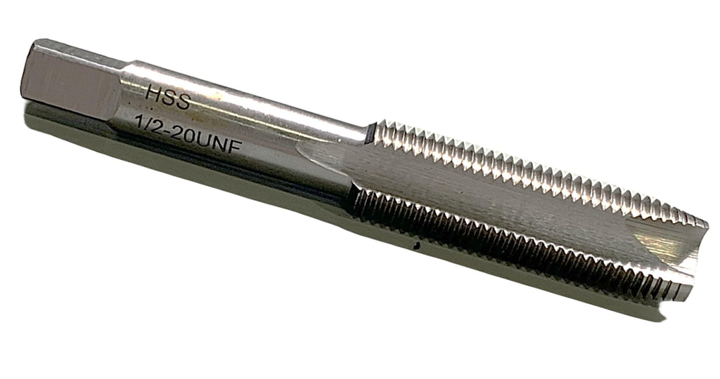Accusize Tools - HSS Spiral Point Taps, ANSI Standard, Ground, from 5/8-11NC to 1"-8NC (1/2-20NF, 3 flutes)