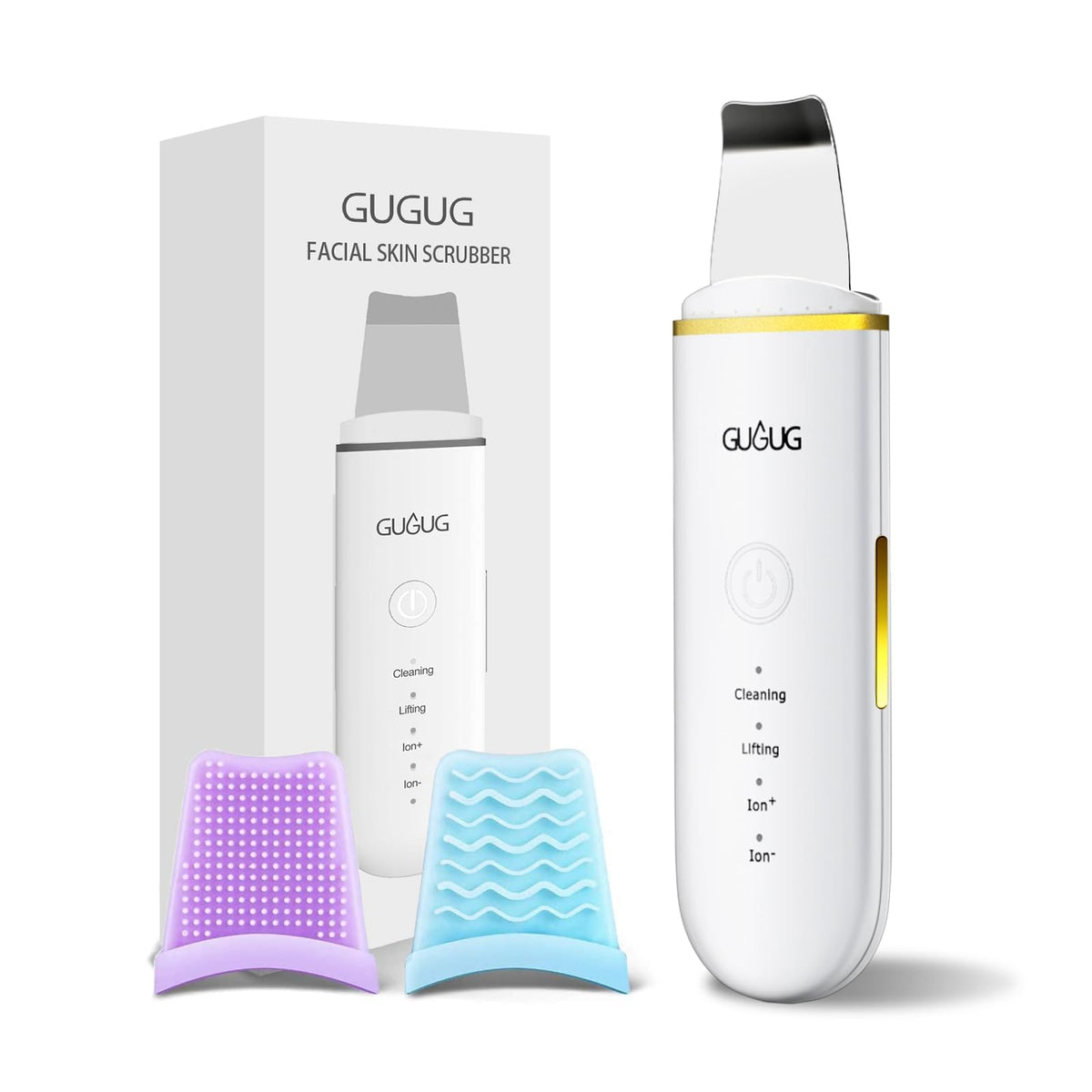 Skin Scrubber Spatula Pore Cleaner Blackhead Remover,4 Modes,White