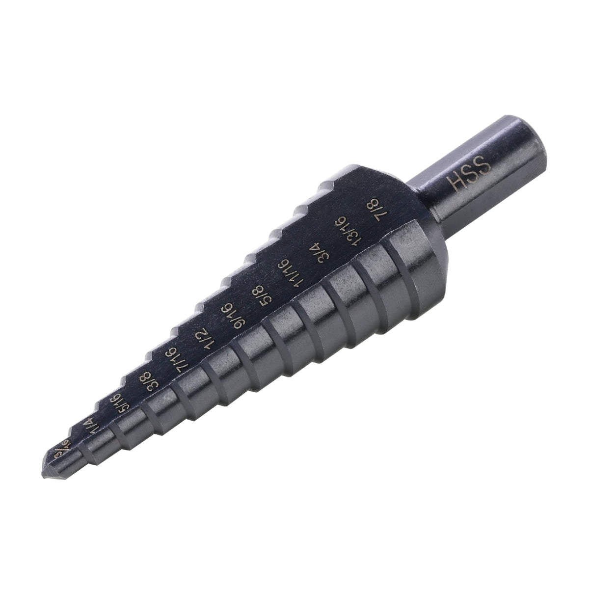 Jerax tools HSS 1/4-7/8 Inch High Speed Steel Step Drill bits, Doubles Flutes Unibit for Hole Drilling in Iron, Copper, Aluminum, Wood, Plastic