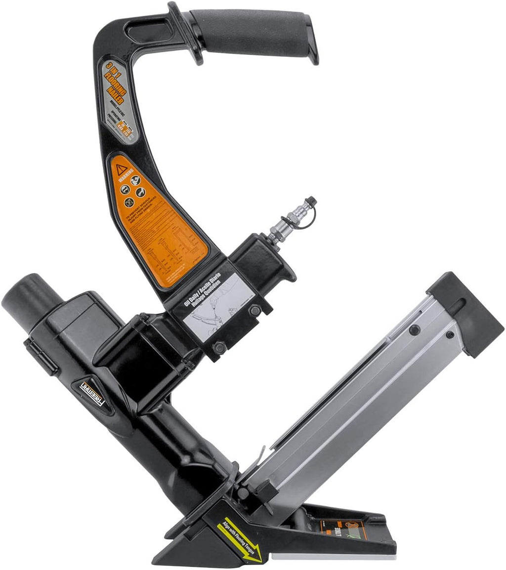 PFL618BR Pneumatic 3-in-1 15.5-Gauge and 16-Gauge 2" Flooring Nailer/Stapler with Flooring Mallet, Interchangeable
