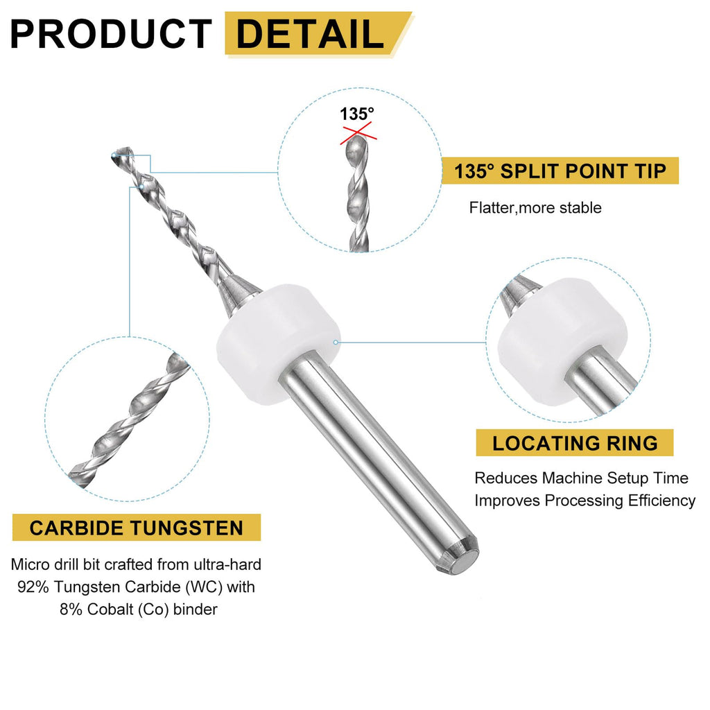 PATIKIL 30 Pack 1.5mm Micro Drill Bits Carbide Tungsten Steel