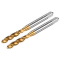 M METERXITY 2-Pack 3/16-24 UNC Spiral Flute Thread Tap, HSS Titanium Coated Right Hand Threading Tap Screw for Drilling/Milling Machines/CNC Machine Tools, Tapping Tool