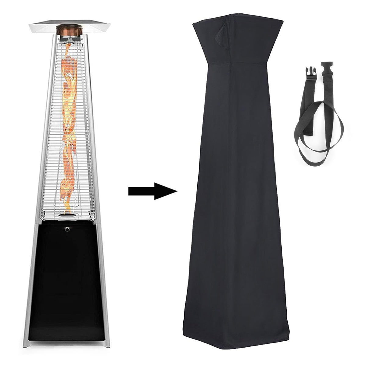 Patio Heater Cover for EAST OAK Pyramid Heaters TS48BN3-91x22x22in