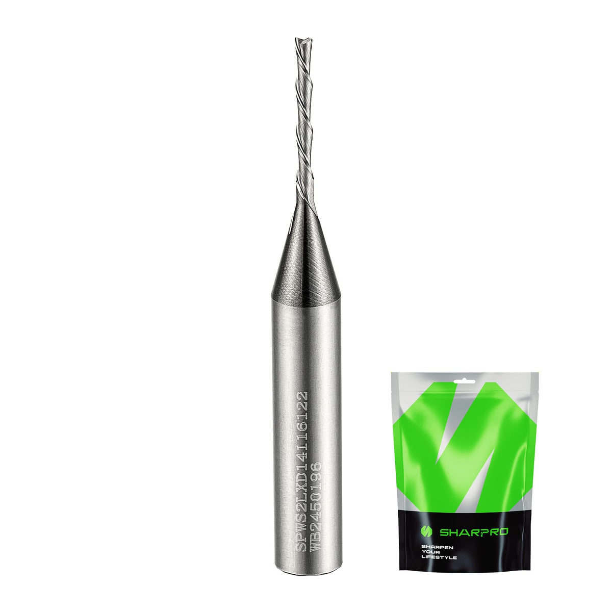 1/16 Router Bits 1/4 Shank, Spiral Downcut Router Bit, 1/16 Inch CNC Router Bits, Down Cut End Mills 1/4 Shank, Solid Carbide Endmills, Ideal for Wood Inlay, Grooving,1/2" CL,2" OVL
