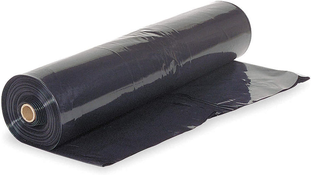 Black Plastic Sheeting - 4 mil - (8' x 100') - Polyethylene Vapor Barrier, Painters Tarp, Heavy Duty Roll
