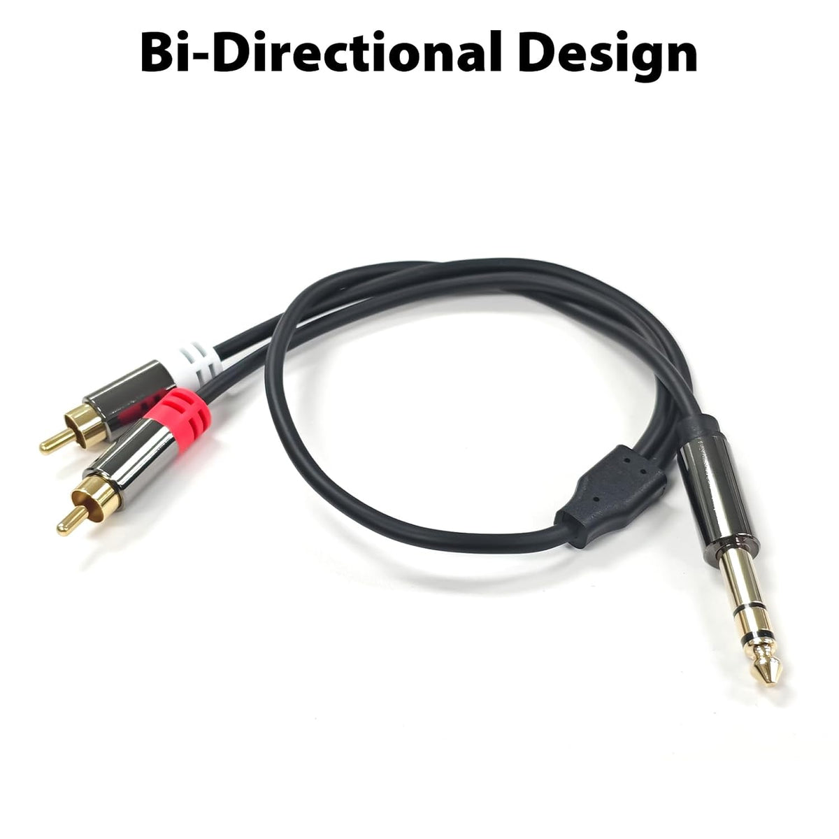 1/4 Inch to RCA Cable, 6.35mm TRS to 2 RCA Audio Cord, 1.3 FT | Gold-Plated Quarter Inch to Stereo Adapter Cable
