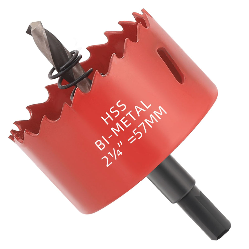 GARHWAL 2-1/4 in. Bi-Metal Hole Saw Drill Bit - General Purpose Saw for Wood, Plywood, Cornhole, Ceiling, and Drywall - Includes Arbor & Pilot Bit