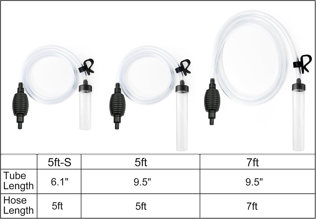 7ft Aquarium Siphon Vacuum Cleaner for Fish Tank Cleaning Gravel & Sand