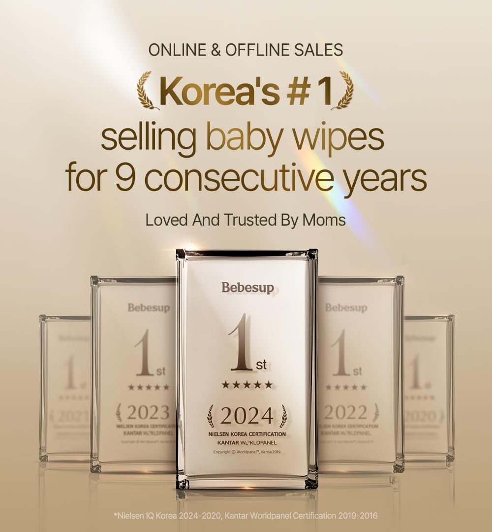 Korea’s #1 Zero Harsh Chemicals Baby Wipes- Water Based Hypoallergenic Unscented Extra-Thick Organic baby wipes for