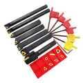 21PCS 1/2"/12mm Shank Indexable Carbide Lathe Turning Insert Tool Holder Bit Set for Turning Grooving Threading Boring with Indexable Carbide Turning Insert CCMT21.51 DCMT 16ER 11IR MGMN200-M