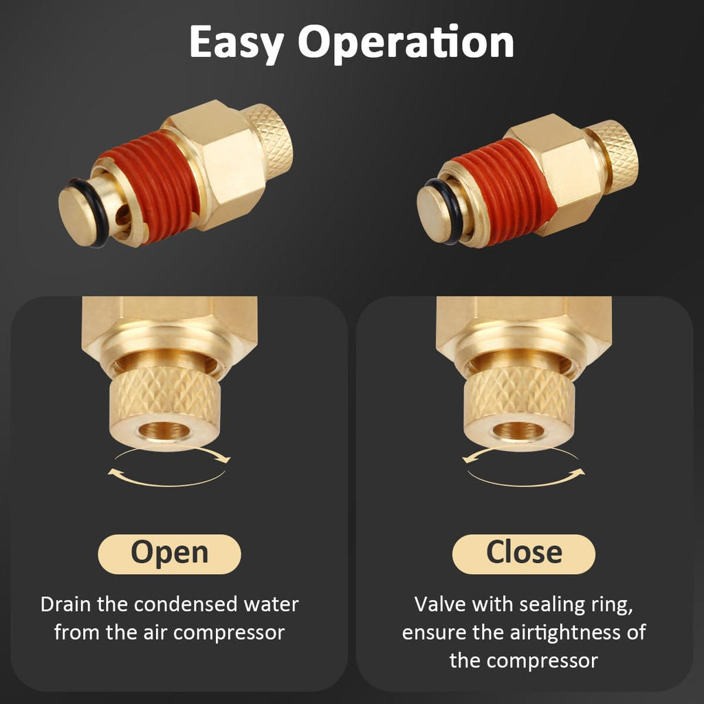 SAQXK 1/4" NPT N286039 C2002 Air Compressor Drain Valve Replacement Brass