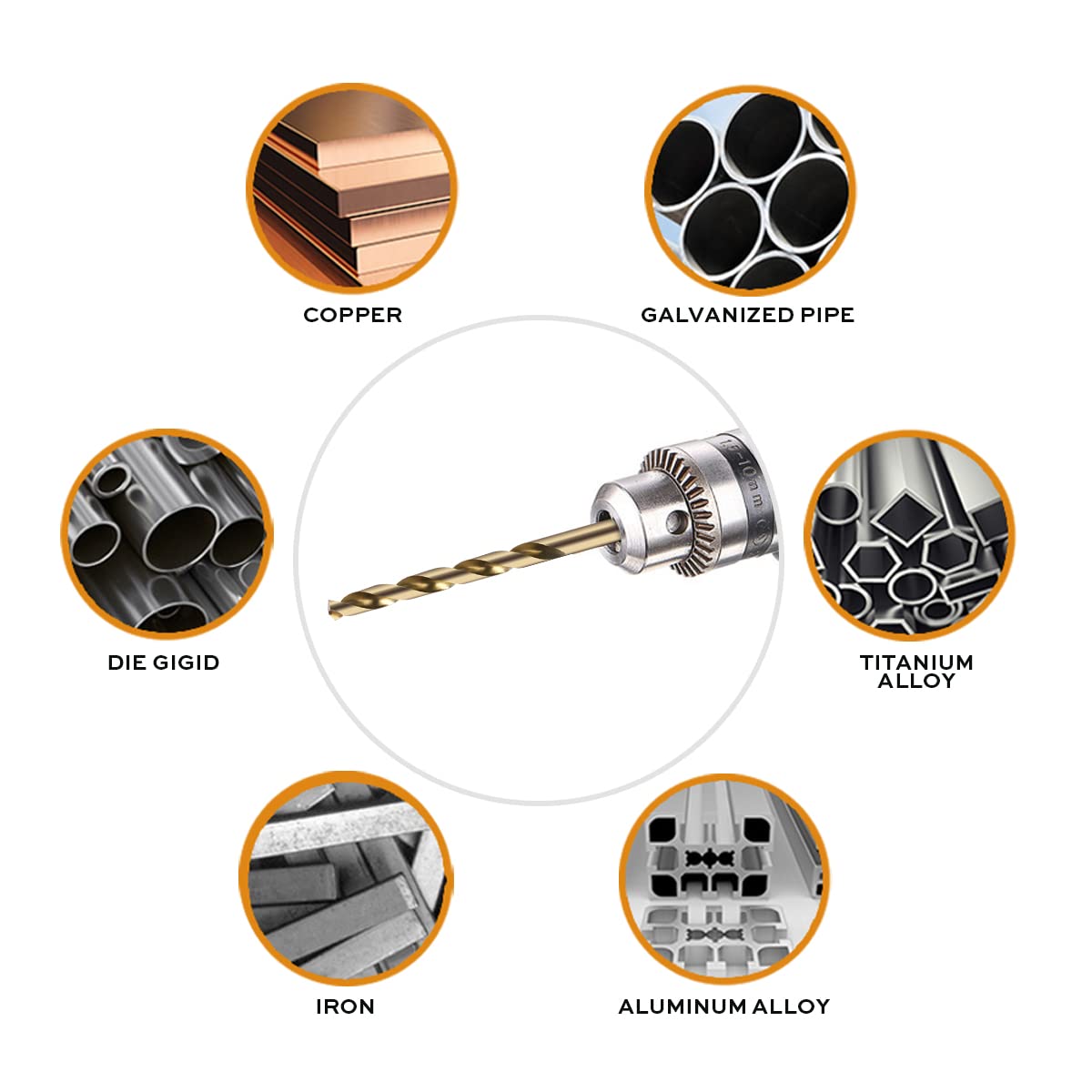 Narwhal 7/32 Inch Drill Bit (13 Pack) Cobalt for Metal & Stainless Steel