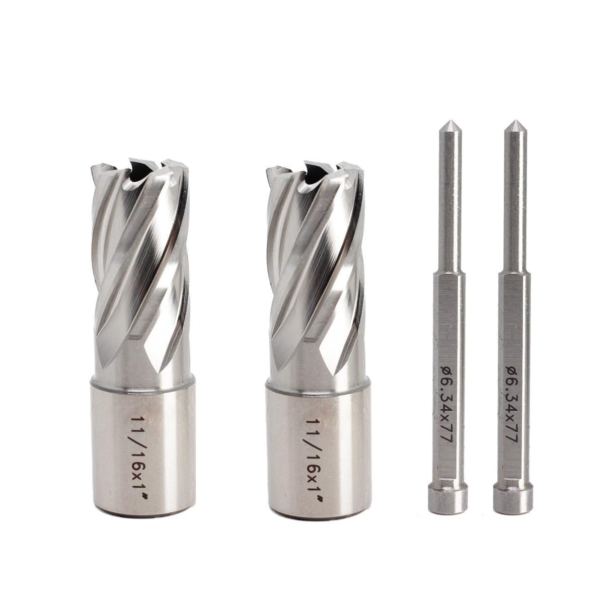 YUFUTOL 2 Pcs 11/16" x 1" HSS Annular Cutter with Weldon Shank 3/4"
