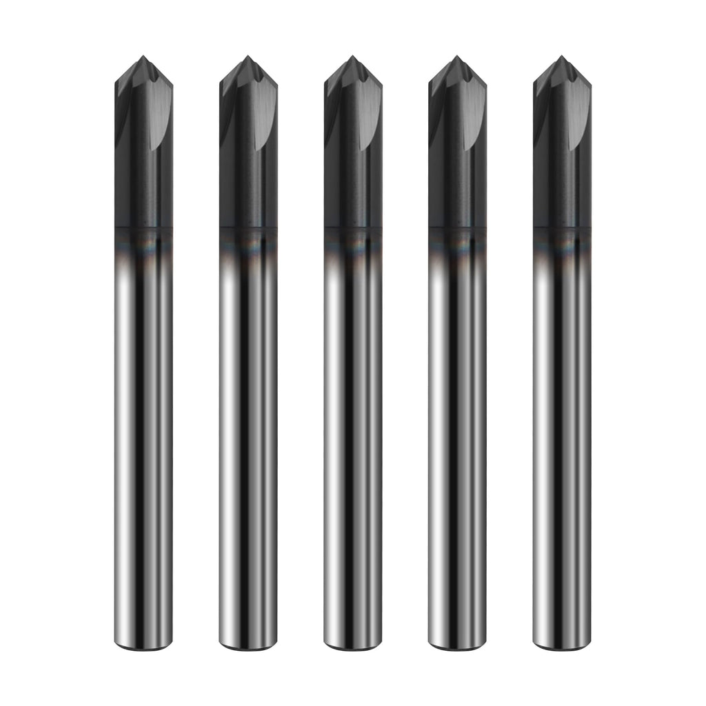 Zorqon 5Pcs 1/4" Solid Carbide End Mills, AlTiN Coating, 4 Flute