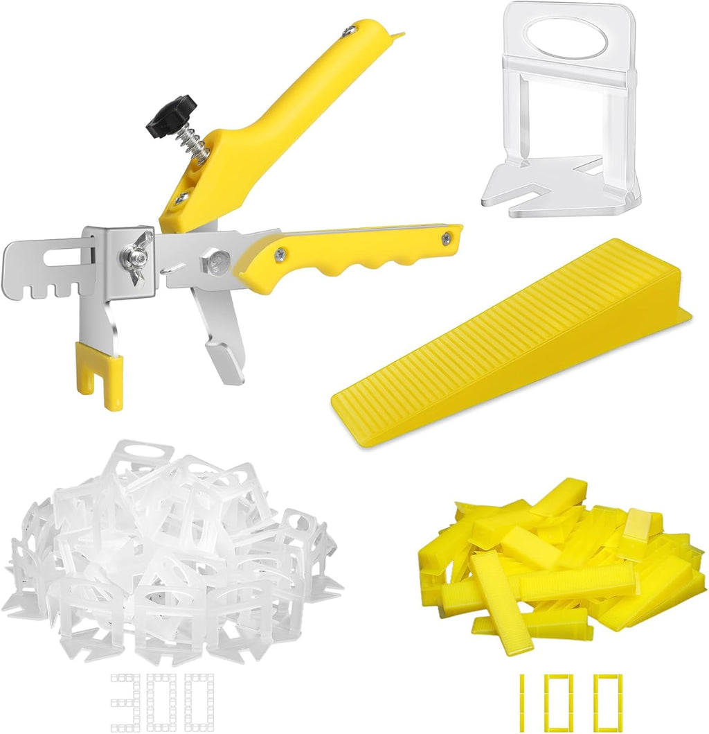 Tile Leveling System with Plier, 300 Tile Spacers 1/8" and 100 Wedges