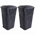 45 Gallon Wheeled Outdoor Trash Can Durable Garbage Bin with Lid(2-Pack)