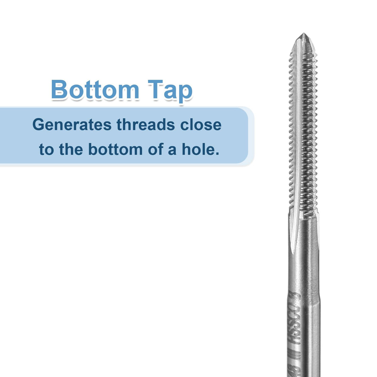 uxcell 2pcs Hand Bottom Tap #3-48 UNC 2B Thread Bottoming Style Threading Taps High Speed Steel HSS6542 Straight Flutes Screw Tapping Tool