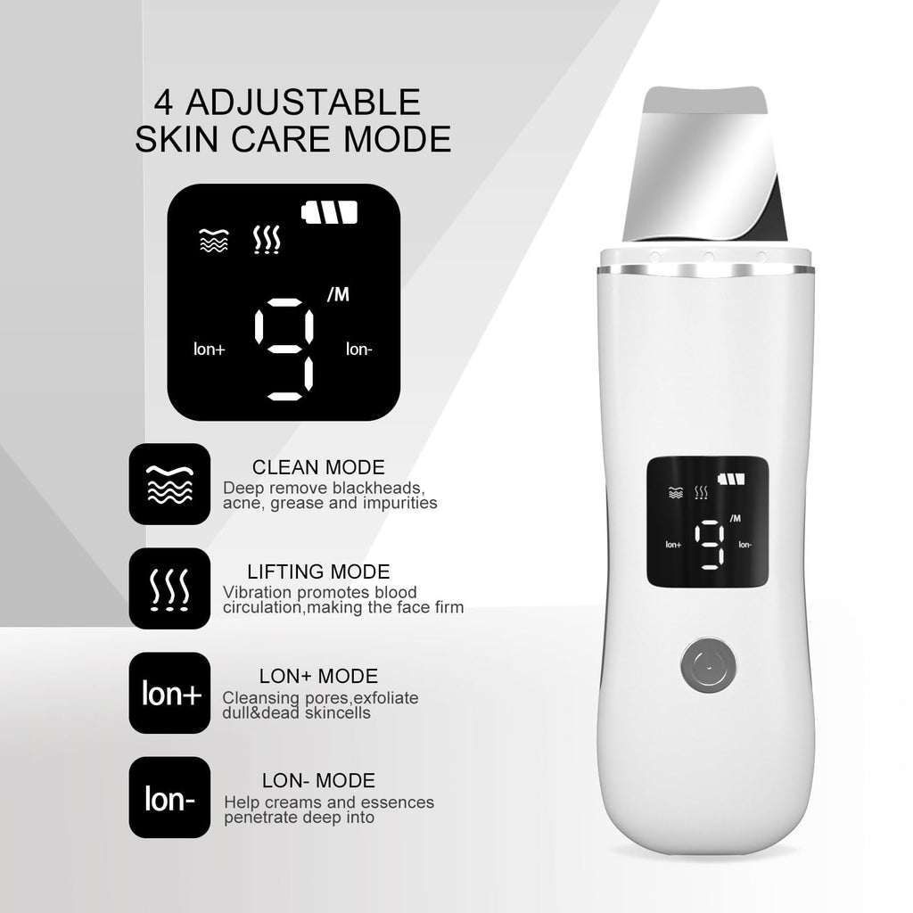 Face Scrubber Skin Spatula, Blackhead Remover with 4 Modes, Pore Extractor Face Spatula Deep Cleansing for Facial