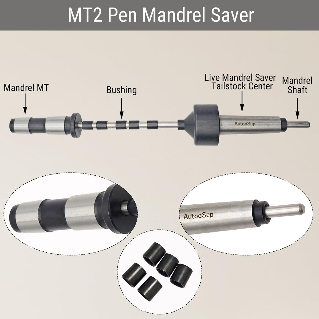 AutooSep Pen Turning Kit for Lathe, MT2 Pen Mandrel Saver