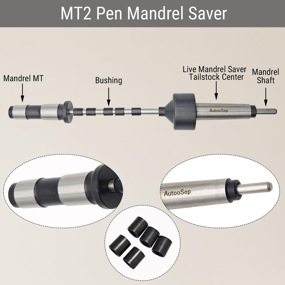 AutooSep Pen Turning Kit for Lathe, MT2 Pen Mandrel Saver