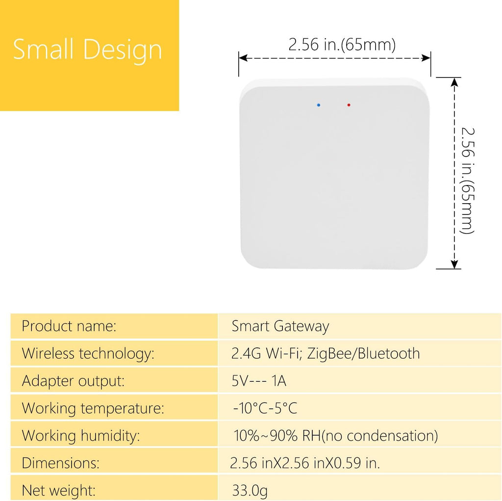 Smart Hub Gateway, Compatible with Alexa GoogleHome Smartthing.Work with All Tuya ZigBee and Bluetooth Smart Products