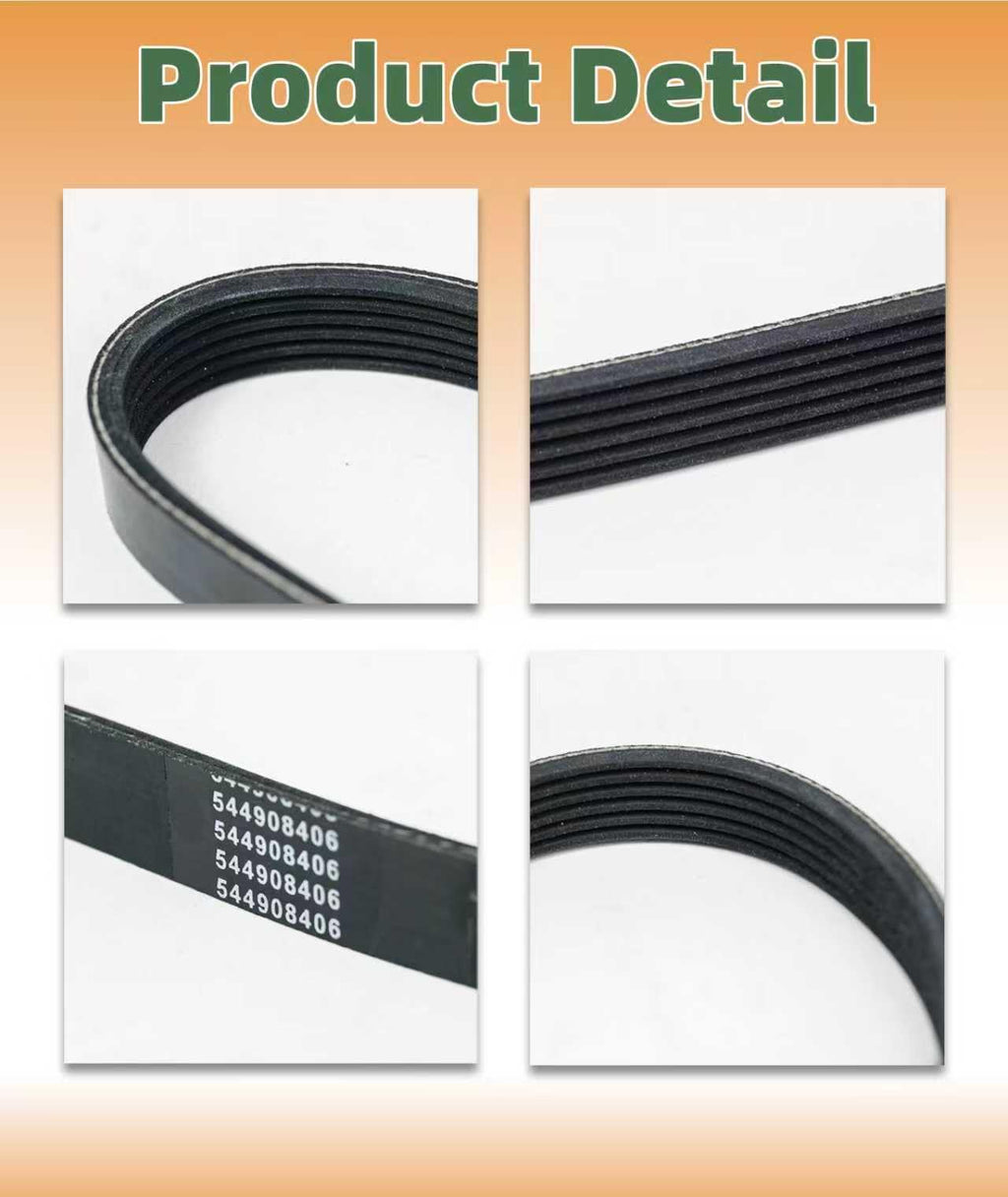 544908406 Drive Belt Micro V Multi-Ribbed Belt Fits for Husqvarna K770 Cut-Off Saws 2011-2017, Replace 544 90 84-06 266-298 Multi-Ribbed Belt Type (1)