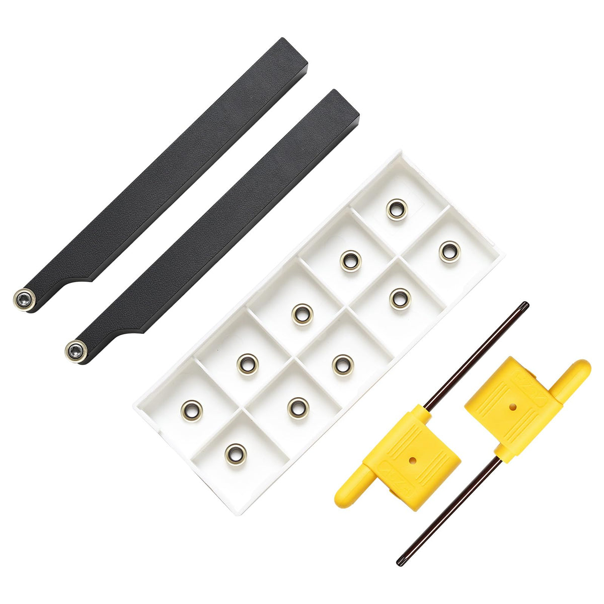 NORJIN 12PCS 1/2" Lathe Turning Tool Holder Set, SRACR1212H06 SRACL1212H06 Metal Lathe Tools Holder with 10PCS Round Carbide Inserts for Metal Steel Machining & Turning