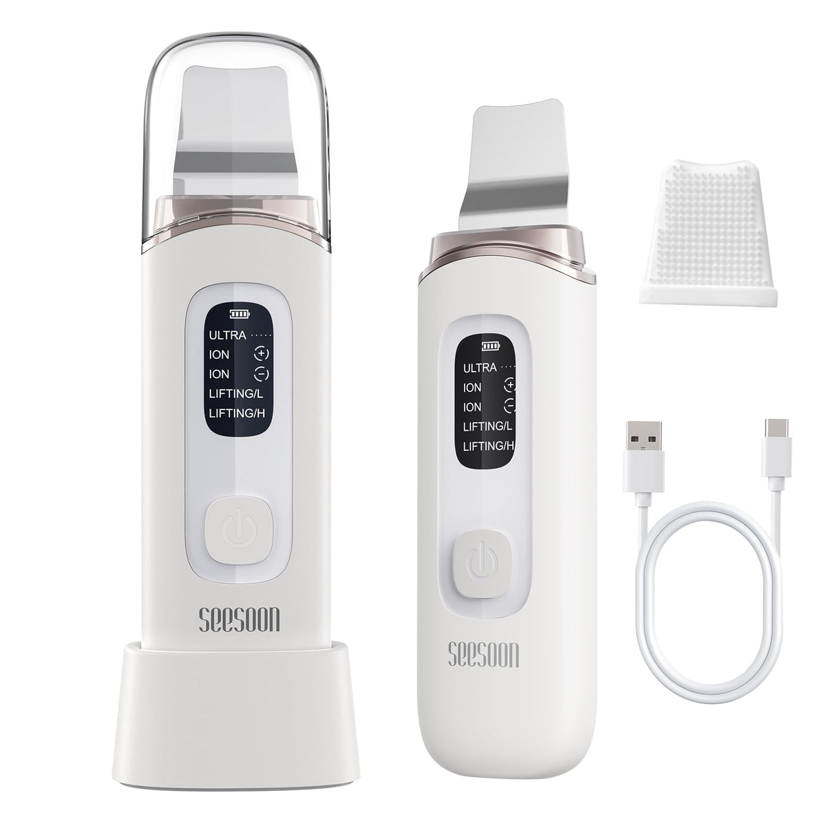 Face Scrubber Exfoliator, Skin Scrubber Face Spatula, 4 Modes Blackhead Remover Tools for Facial Deep Cleansing with