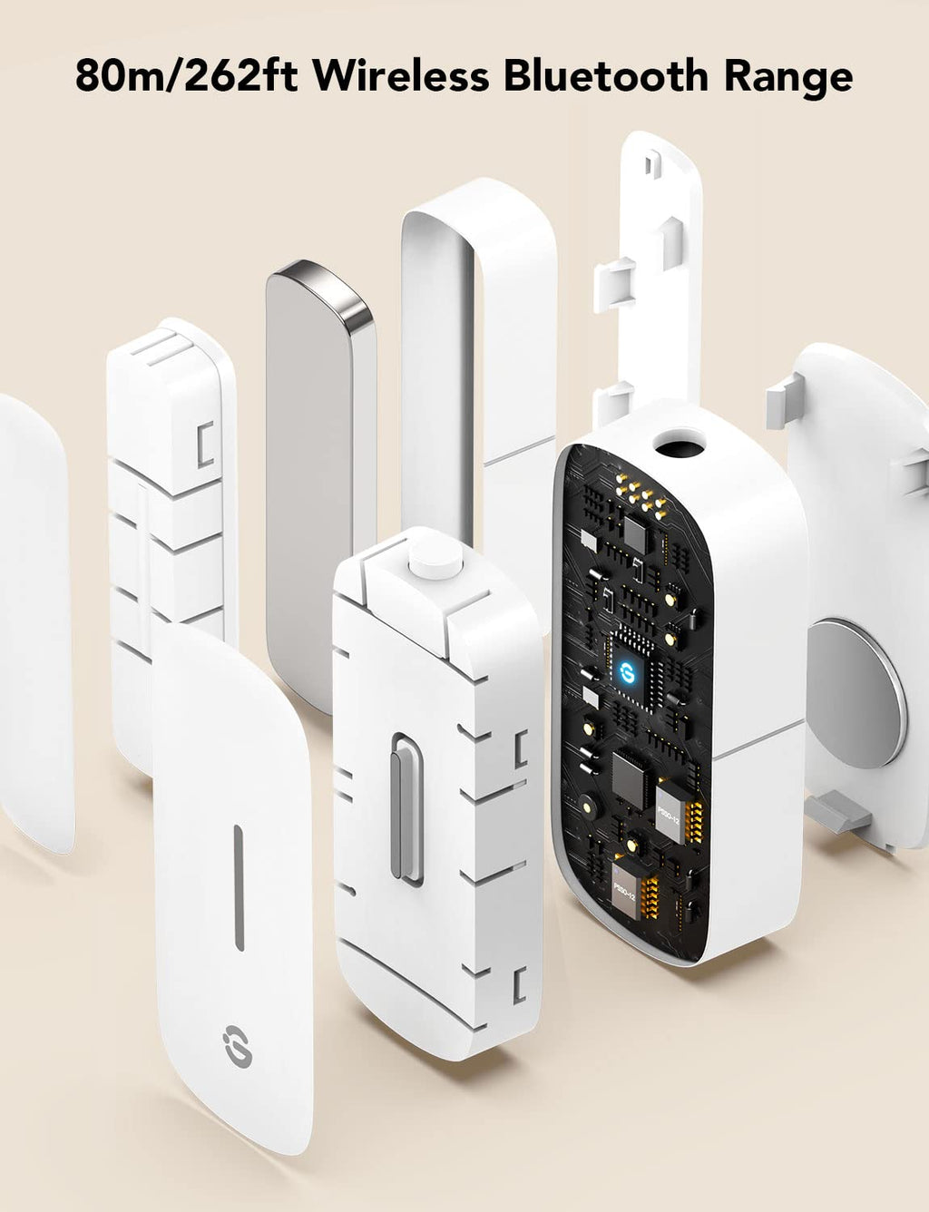 Door Window Smart Sensor H5123, Group Control Multiple Devices | 180ft Bluetooth Range, Wireless Mini Contact Sensor