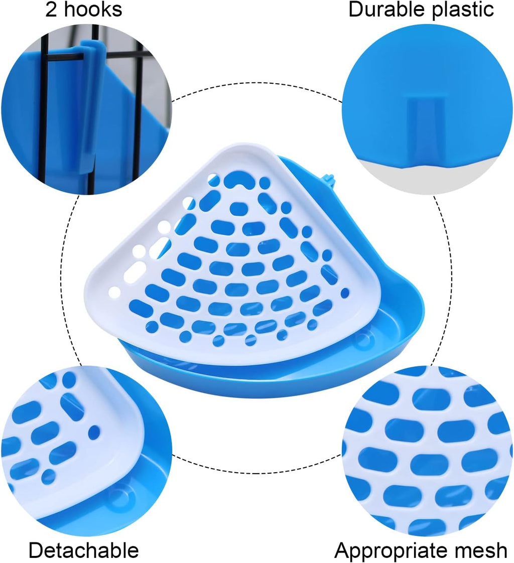 Rabbit Litter Box Toilet Bunny Corner Potty for Guinea Pigs, Blue