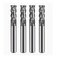 Hunricho 4PCS 3/8'' Carbide Square End Mill Bits Set, Milling Bits Cutter 3/8 Carbide End Mills for Alloy Steels/Hardened Steels, HRC 45 Deg Single End 4 Flute AlTiN Coating (4PCS 3/8in)