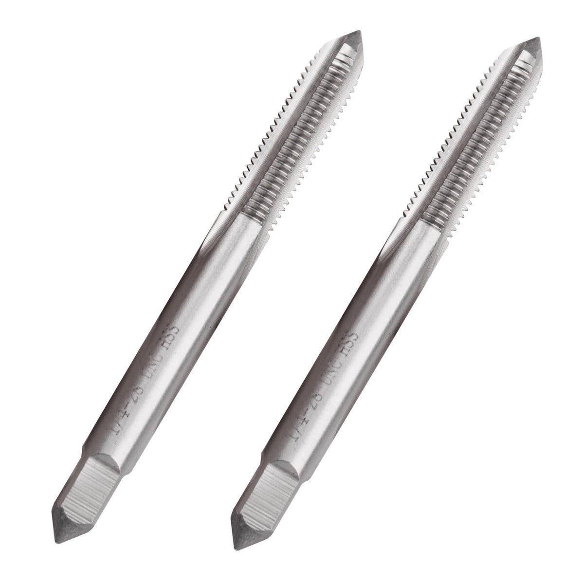 LWCUSNJ 2pcs 1/4"-28 UNC High Speed Steel Tap Right Hand, M2 HSS Straight Fluted Machine Tap (1/4"-28)