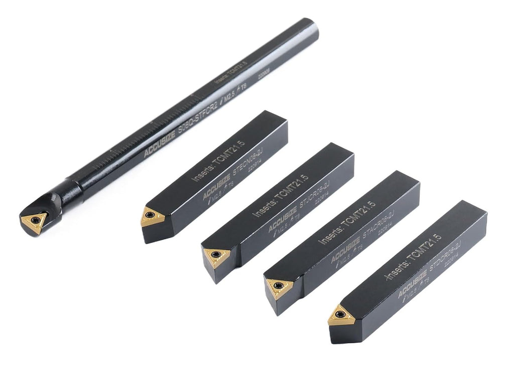 Accusize Industrial Tools Mini Indexable Turning Tool Boring, 1/2 in