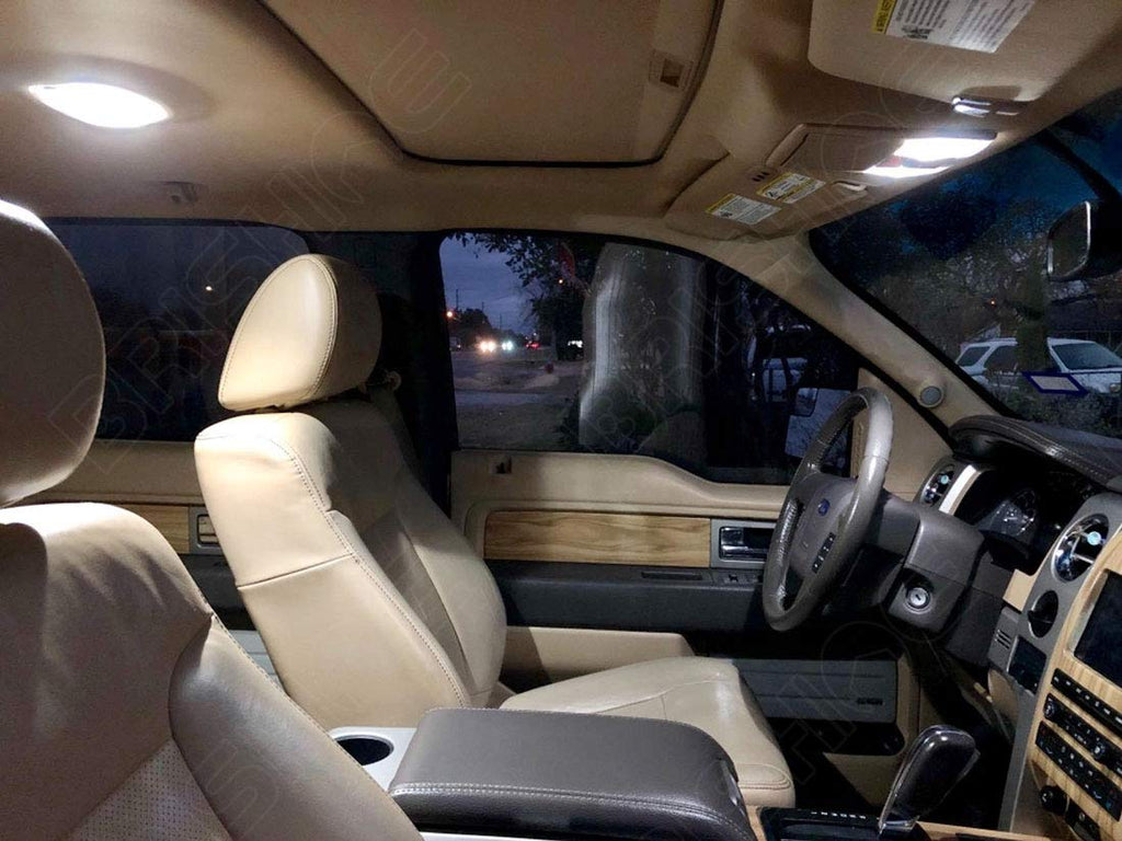 BRISHINE White Interior LED Lights Kit for Ford F150 2004 2005 2006 2007 2008 Super Bright 6000K Interior LED Bulbs Package + License Plate Lights and Install Tool