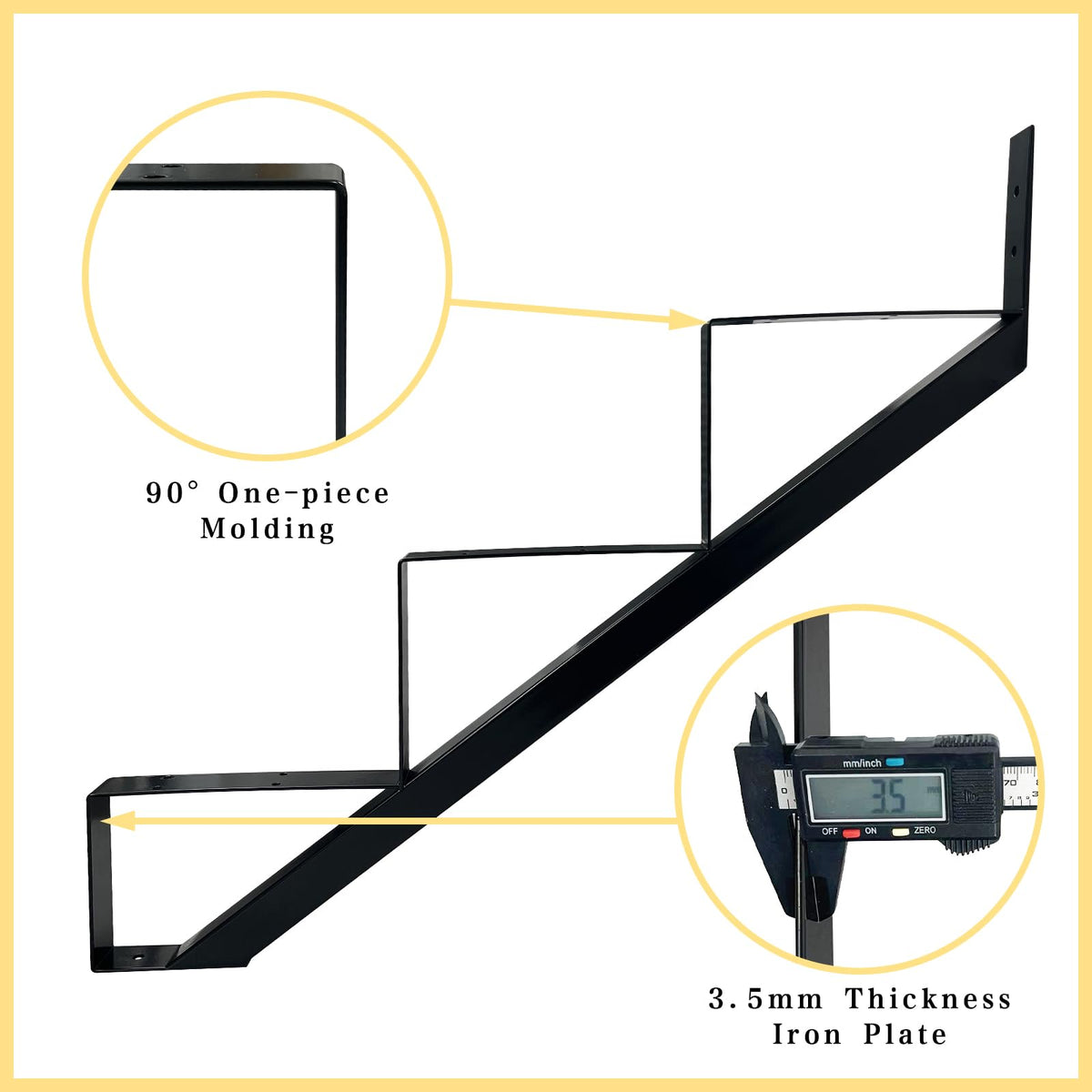 3 Step Metal Stair Step Steel Riser Stringers for 27.1" Height Deck, 2Packs